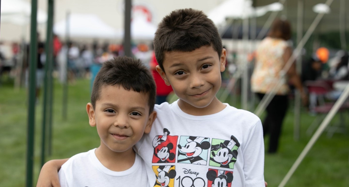 Elementary students at the back to school fair